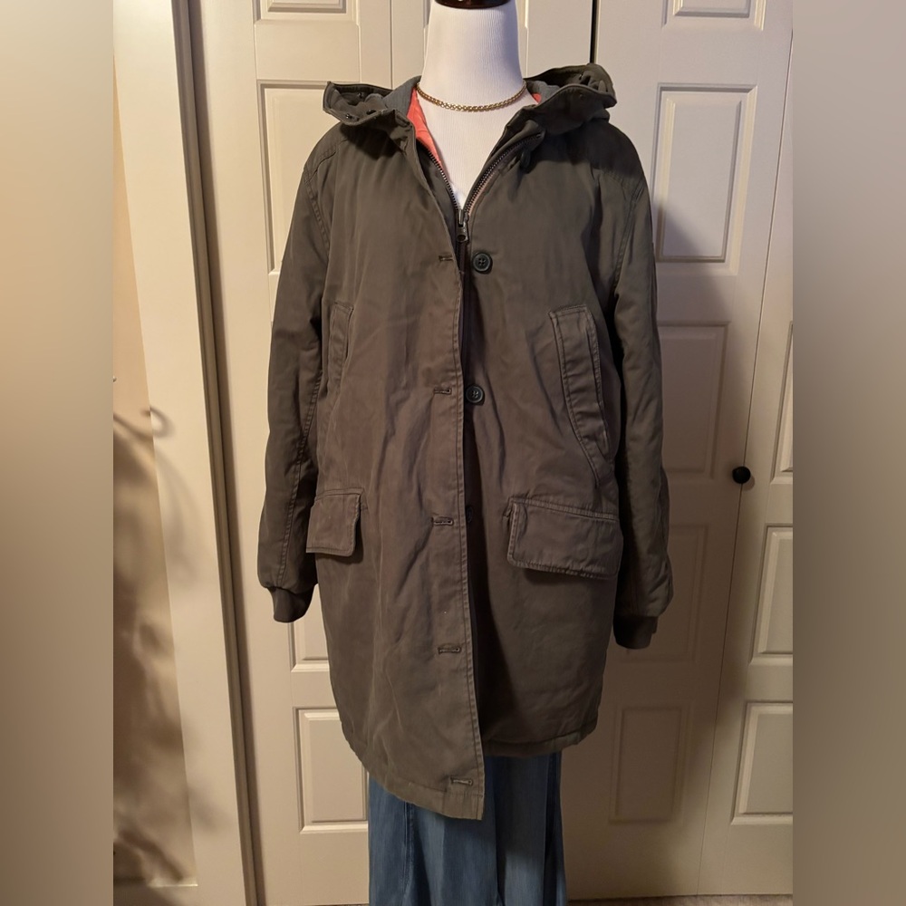 Ambercrombie Fitch olive Hooded Parka Coat Large